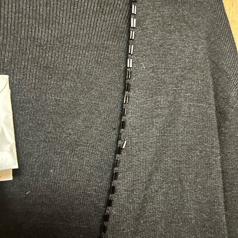 Alfani woman black bead trimmed cardigan. Size 1x —new with tags - Picture 5 of 8
